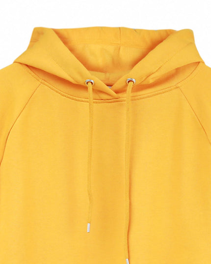Yellow sweater with hoodie