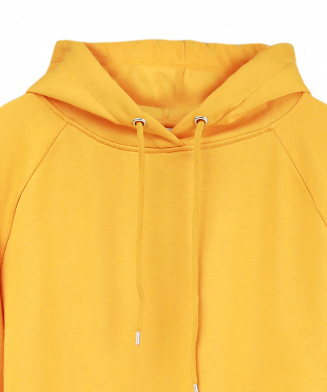 Yellow sweater with hoodie