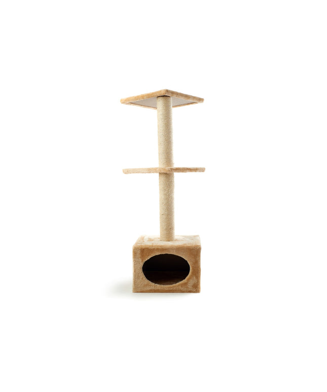 Cat scratch pole with platform