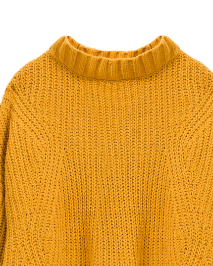 Yellow knitted sweater