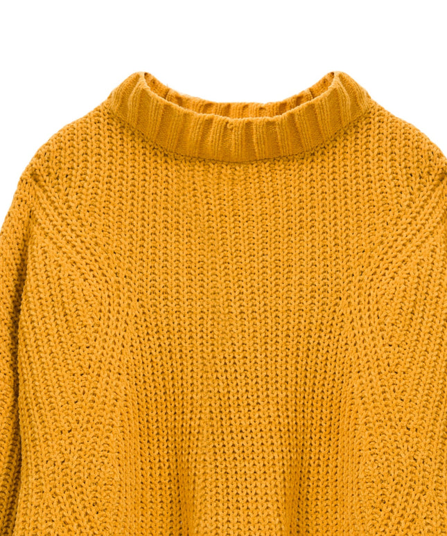 Yellow knitted sweater