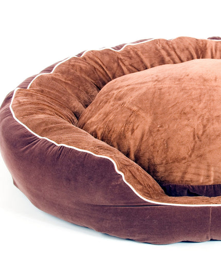 Round red dog bed