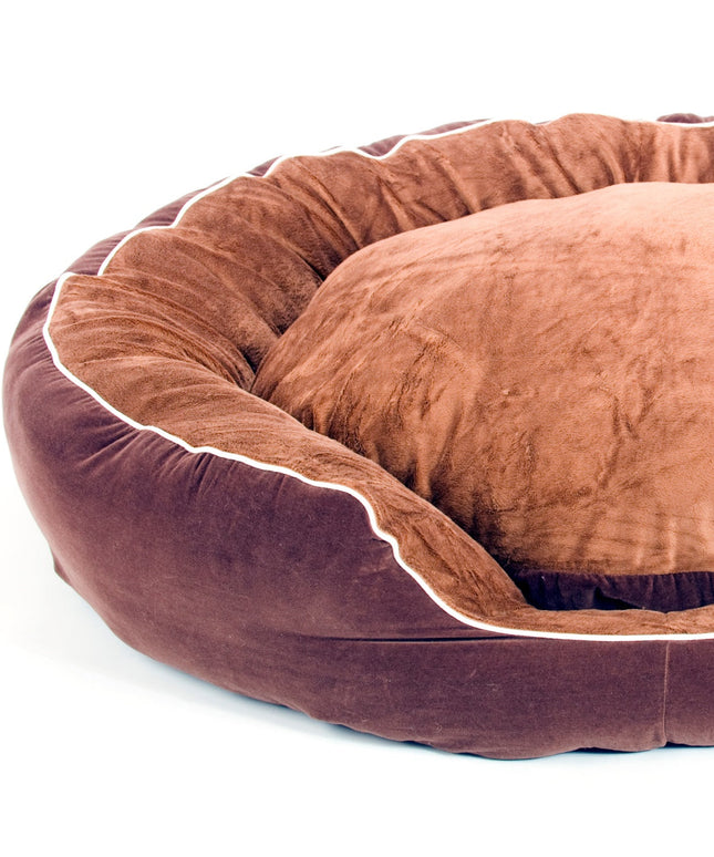 Round red dog bed