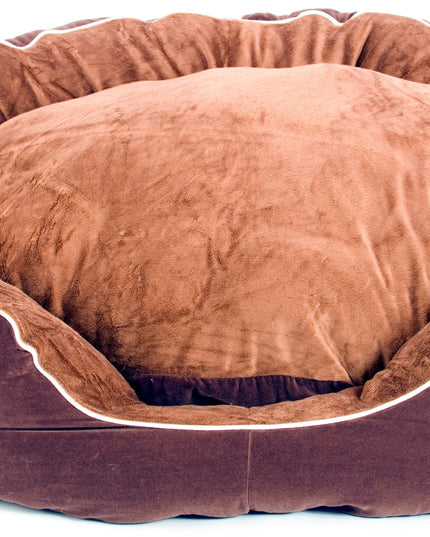Round red dog bed