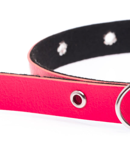 Pink leather cat collar