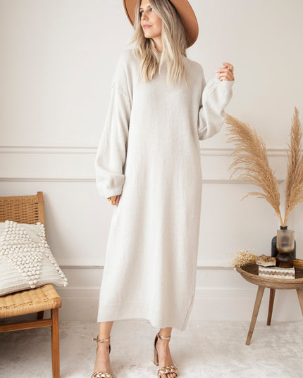 Cozy Claire Café Au Lait - Sweater Dress