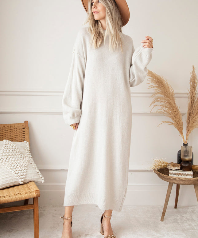Cozy Claire Café Au Lait - Sweater Dress