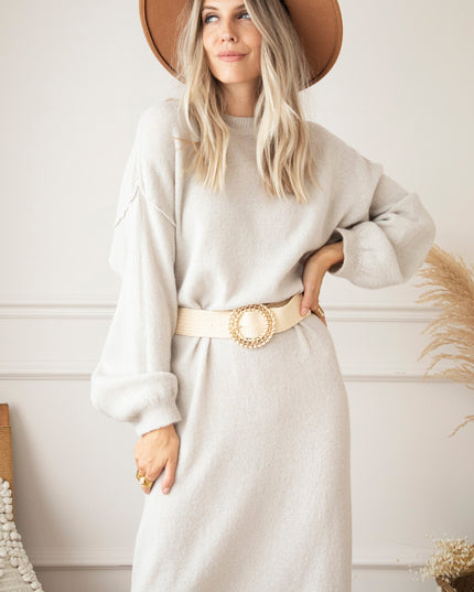 Cozy Claire Café Au Lait - Sweater Dress