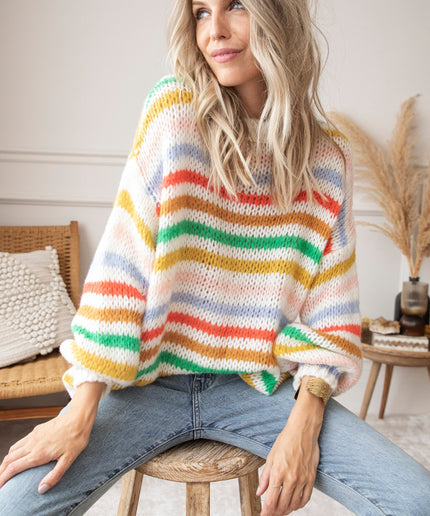 Fantasy Stripes Green Mix - Trui