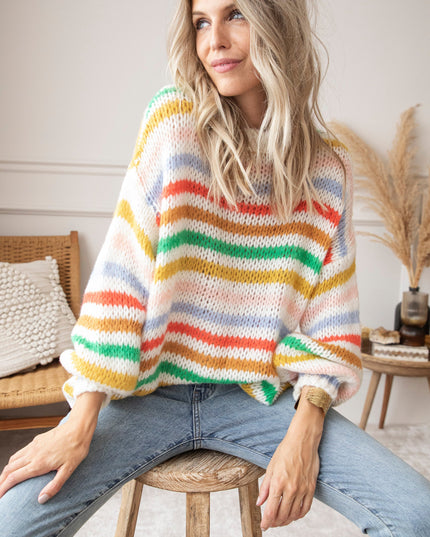 Fantasy Stripes Green Mix - Trui