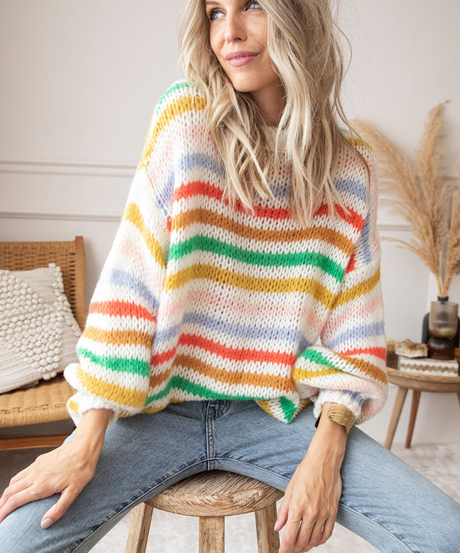 Fantasy Stripes Green Mix - Trui