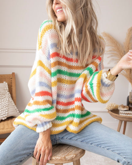 Fantasy Stripes Green Mix - Trui