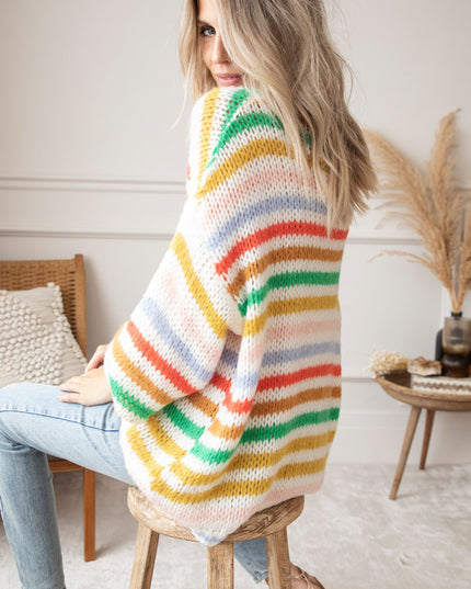 Fantasy Stripes Green Mix - Trui
