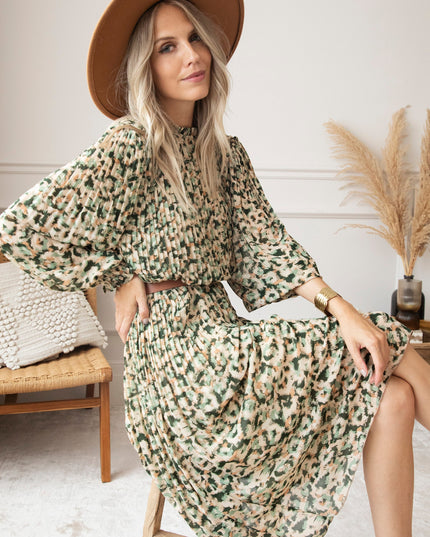Peggy Pleated Mint - Maxi Jurk