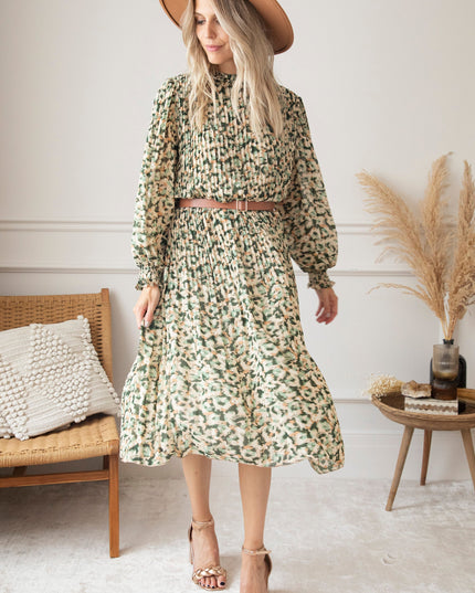 Peggy Pleated Mint - Maxi Jurk