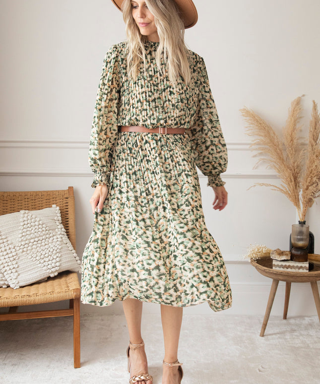 Peggy Pleated Mint - Maxi Jurk
