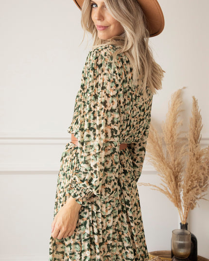 Peggy Pleated Mint - Maxi Jurk