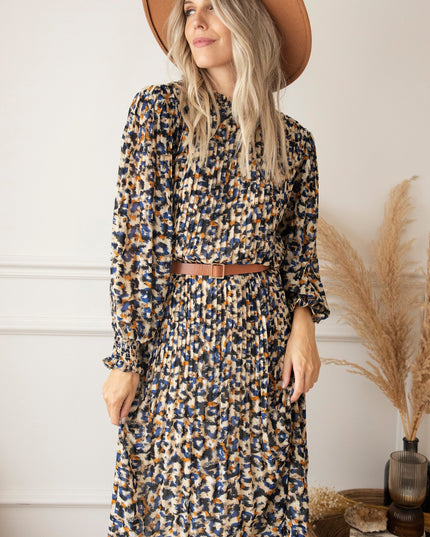 Peggy Pleated Dark Blue - Maxi Jurk