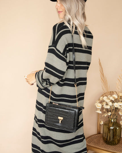 Classy Croco Black - Handtas