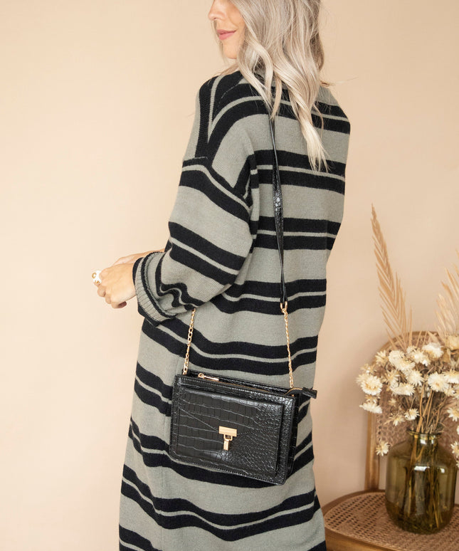 Classy Croco Black - Handtas