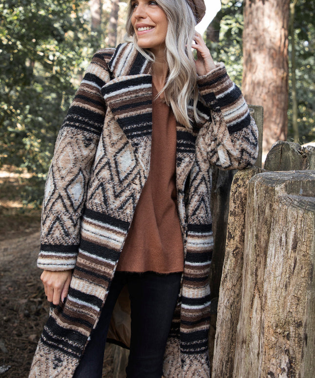 Soft Squares & Stripes Beige/Brown - Jas
