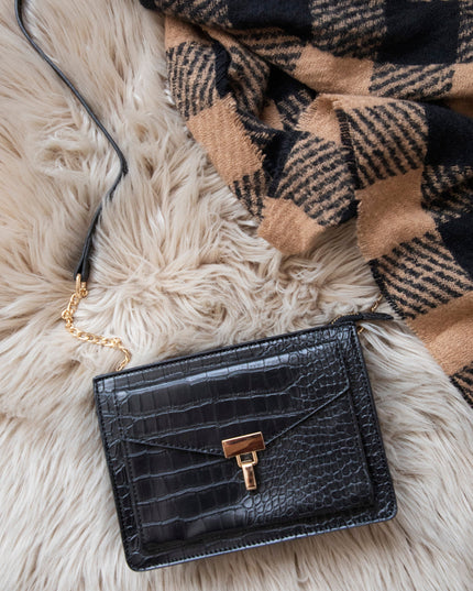 Classy Croco Black - Handtas