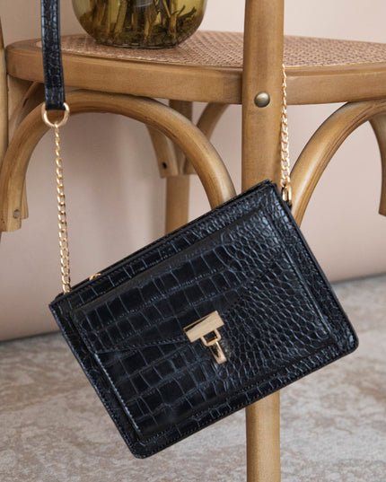 Classy Croco Black - Handtas