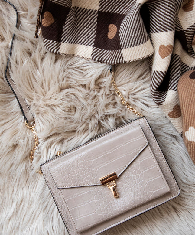 Classy Croco Beige - Handtas