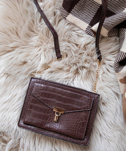 Classy Croco Brown - Handtas