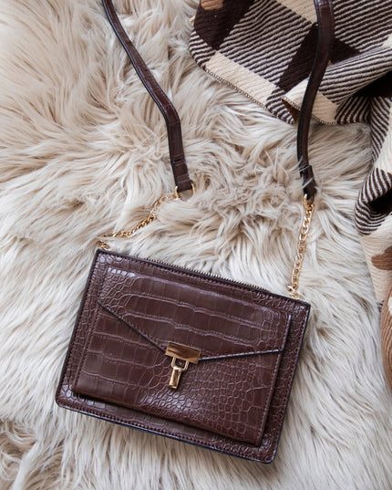 Classy Croco Brown - Handtas
