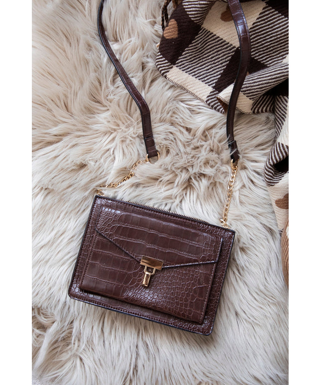 Classy Croco Brown - Handtas