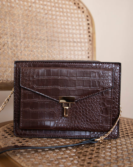 Classy Croco Brown - Handtas