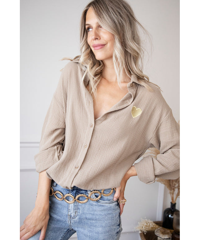 Beating Heart Tetra Café Au Lait - Blouse