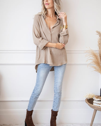 Beating Heart Tetra Café Au Lait - Blouse