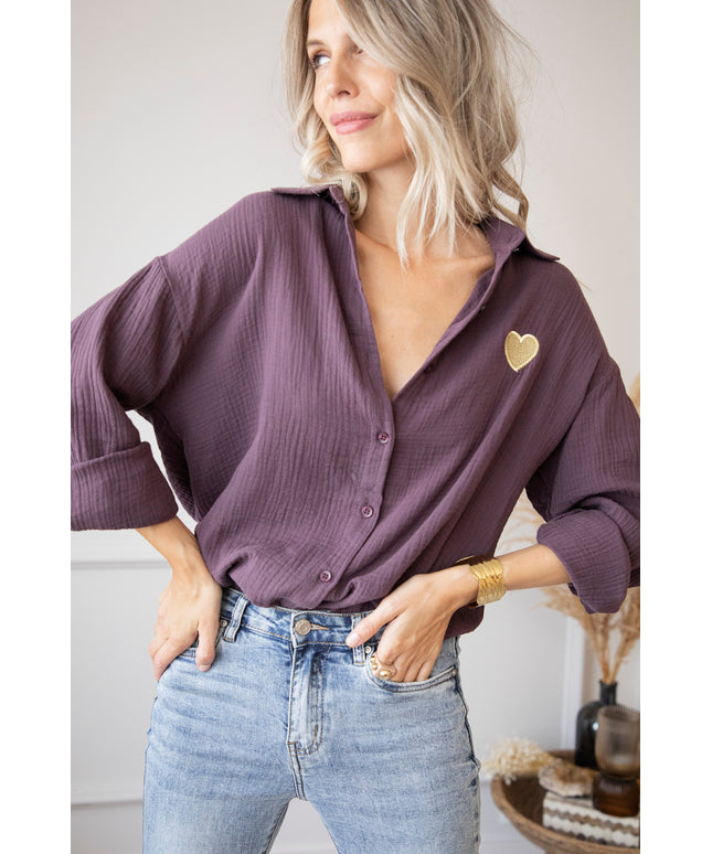 Beating Heart Tetra Plum - Blouse