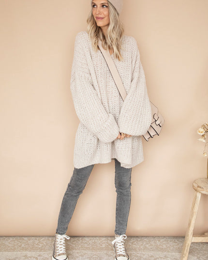Extra Long, Extra Cozy Off White - Trui