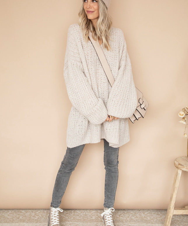 Extra Long, Extra Cozy Off White - Trui