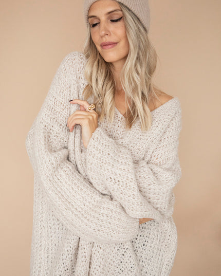 Extra Long, Extra Cozy Off White - Trui