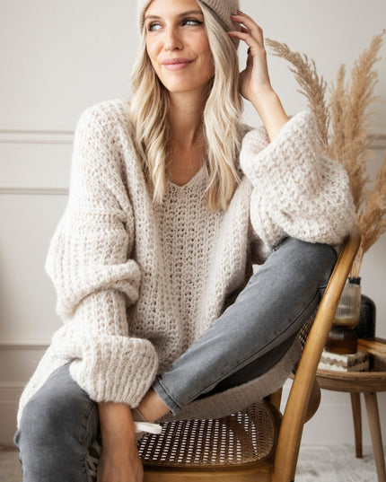 Extra Long, Extra Cozy Off White - Trui