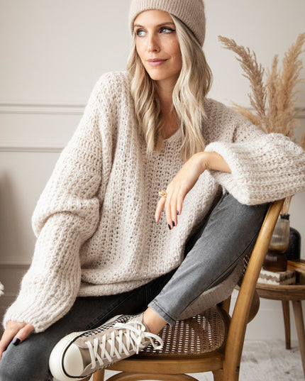 Extra Long, Extra Cozy Off White - Trui