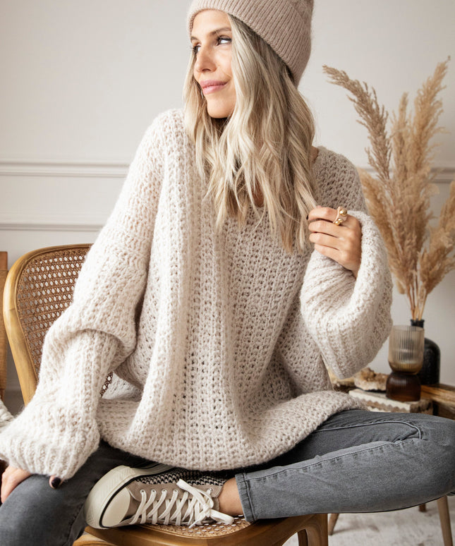 Extra Long, Extra Cozy Off White - Trui