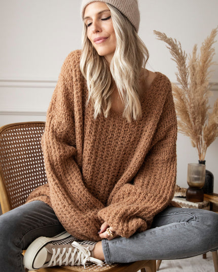 Extra Long, Extra Cozy Camel - Trui