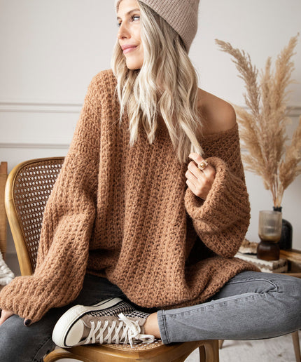 Extra Long, Extra Cozy Camel - Trui
