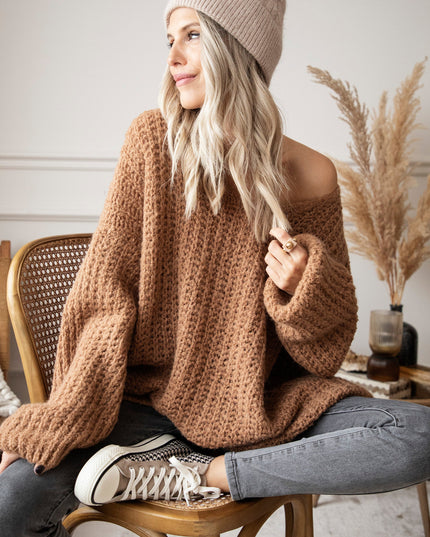Extra Long, Extra Cozy Camel - Trui