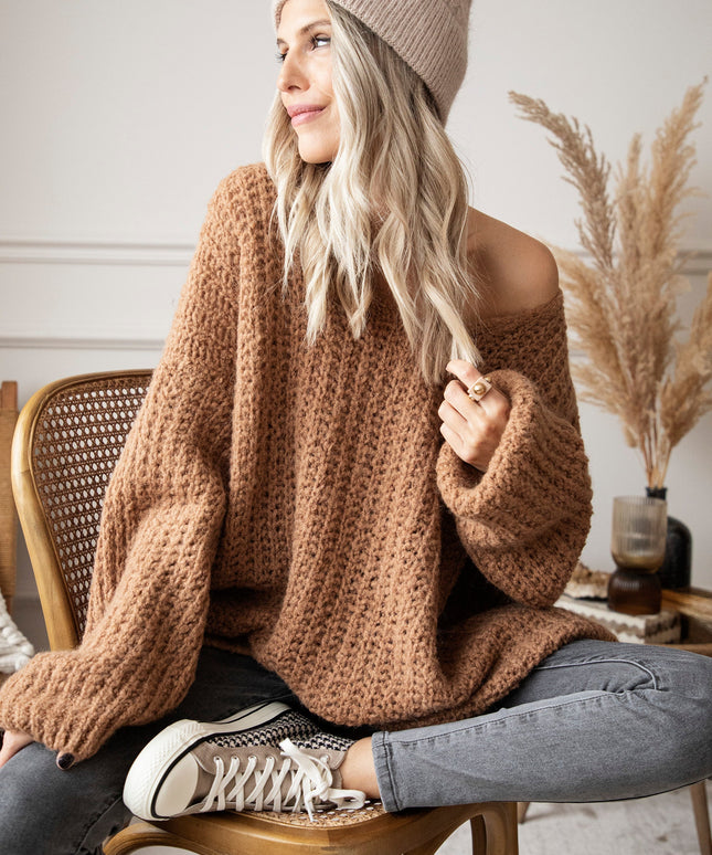 Extra Long, Extra Cozy Camel - Trui