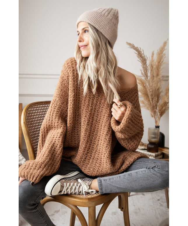 Extra Long, Extra Cozy Camel - Trui