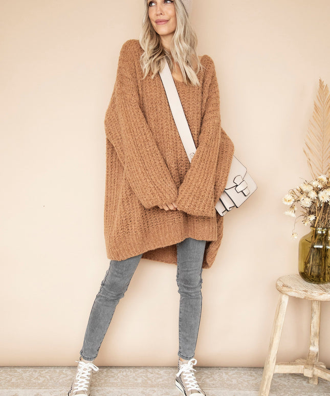Extra Long, Extra Cozy Camel - Trui