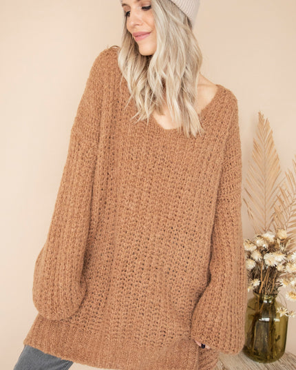 Extra Long, Extra Cozy Camel - Trui