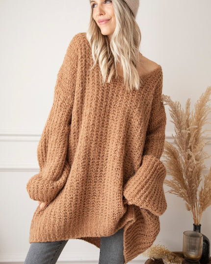 Extra Long, Extra Cozy Camel - Trui