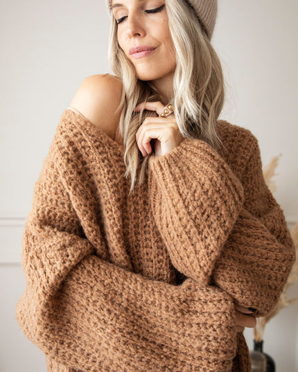 Extra Long, Extra Cozy Camel - Trui